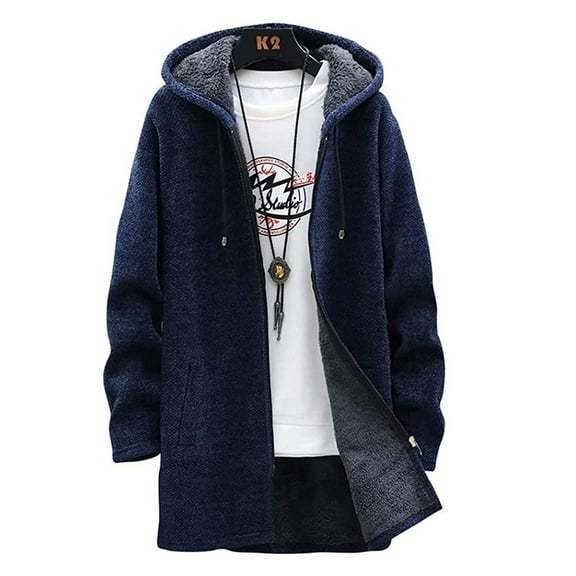 LYXSSBYX Winter Jackets for Men Clearance Men's Long Coat Jacket Outerwear Hooded Winter Hoodie Casual Cold Protection