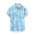 thumbnail image 4 of ZCFZJW Floral Hawaiian Shirt for Men Big and Tall Regular Fit Summer Button Up Shirt Short Sleeve Mens Beach Tropical Casual Aloha Shirt Blue S, 4 of 6