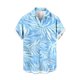 thumbnail image 4 of Blusa y camisa de manga corta con cuello vuelto para hombre, informal, a la moda, con estampado de bolsillo y botones, de poliéster., 4 of 6