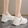 thumbnail image 4 of Sneakers for Women Fashion Platform White Leather Casual Dad Shoes Comfortable Wedge Walking Sport Sneakers-Beige, 4 of 5