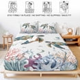 thumbnail image 5 of Twin XL Size Fitted Sheet Set - Sea Turtle Coastal 2 Piece Bedding Sets 16" Deep Pocket Fitted Sheet with 1 Pillowcases, Summer Beach Coral Ocean Seagrass Brushed Microfiber Hotel Luxury Bed Sheets, 5 of 9