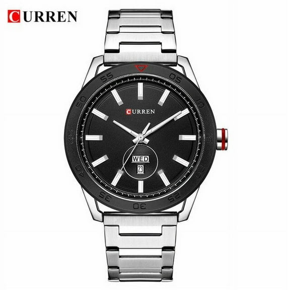 Curren 2019 Watches For Men Casual Style Clock Date Quartz Wrist Watch With Stainless Steel Classic Design Round Dial 44 Mm - Quartz Wristwatches