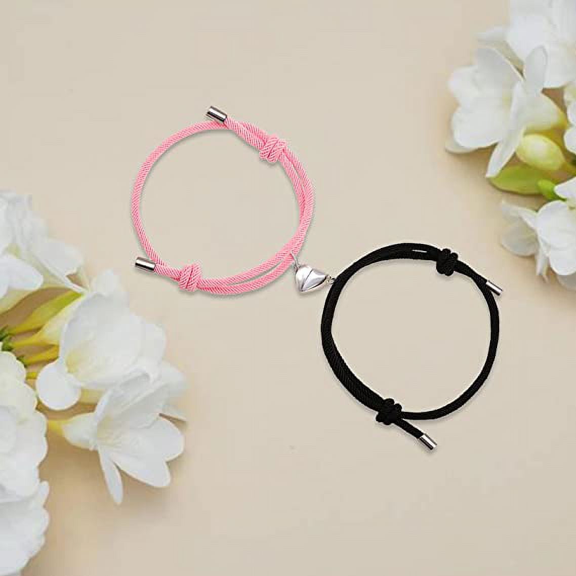 Couple Magnetic Bracelet (Love Black and Pink), Couple Relationship  Bracelet as a couple gift for a boyfriend or girlfriend, a woman and your  lover,