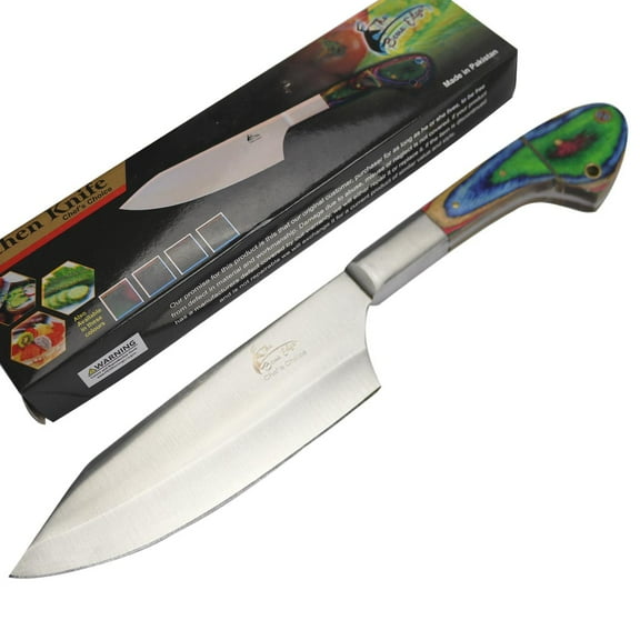 TheBoneEdge 11' Chef Kitchen Knife Multi Color Packawood Handle Stainless Steel Full Tang