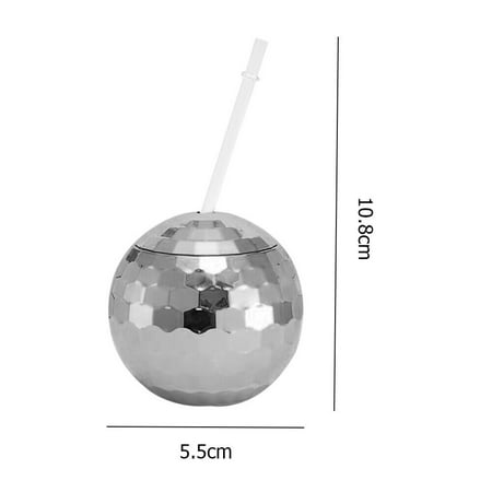 

BESHOM 1/3pcs Pcs Disco Ball Cup Drink Cups with Lid and Straw for Nightclub Party