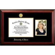 Campus Images  8.5 x 11 in. University of Akron Gold Embossed Diploma Satin Mahogany Frame with 5 x 7 in. Portrait