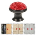 thumbnail image 3 of Aluminum Alloy Door Knobs Shining Rhinestone Mushroom Design Pull Handle Creative Drawer Knobs Cabinet Door Handle Furniture Knob with Screws (Red Black), 3 of 6