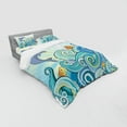 thumbnail image 3 of Ambesonne Cartoon Bedding Set 3 Pcs, Dolphin Ocean, Twin XL, Multicolor, 3 of 3