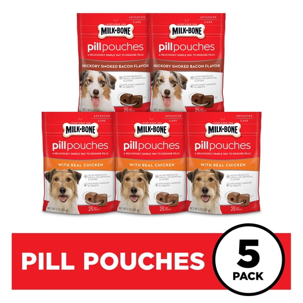 MilkBone Pill Pouches with Real Chicken Dog Treats, 6 ounce Walmart
