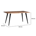 thumbnail image 5 of Sal 48 Inch Dining Table, Acacia Wood, Live Edges, Natural Brown, Black- Saltoro Sherpi, 5 of 5