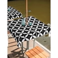 thumbnail image 2 of Square Outdoor Tablecloth with Umbrella Hole Black Rhombus Outside Table Cloth Waterproof Patio Table Cover Retro Abstract Geometric Pattern Zipper Tablecloths for Picnic Party Camping 60x60 Inch, 2 of 8