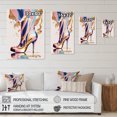 thumbnail image 4 of Designart Pink And Blue Art Deco High Heel Boots III Canvas Wall Art, 4 of 5