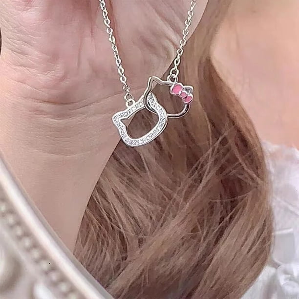 Collar de perlas de Hello Kitty de Sanrio para niña, cadena de cuello de Pochacco, diseño Kawaii, Cinnamoroll, regalo de cumpleaños para Amiga, 2023
