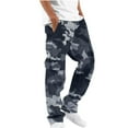 thumbnail image 2 of QATAINLAV Camo Pants for Men Casual Drawstring Elastic Waist Tapered Sweatpants Camouflage Print Plus Size Climbing Cargo Pants with Pockets Black 3XL, 2 of 7