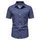 thumbnail image 1 of Camisa de manga corta informal de negocios con estampado de moda para hombre de verano Pompotops oipoqjl44191, 1 of 9