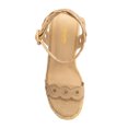 thumbnail image 3 of XYD Women Open Round Toe Espadrilles Wavy Edge Sandals Platform Ankle Strap Wedge High Heels Fashion Summer Holiday Shoes Size 15.5 Beige, 3 of 4