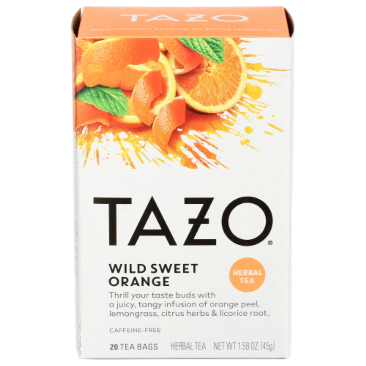 TAZO Herbal Tea, Wild Sweet Orange, CaffeineFree, Tea Bags 20 Count
