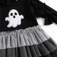 thumbnail image 6 of 3-6 Months Newborn Boys Girls Underwear Pajamas Rompers Little Girl Halloween Pumpkin Ghostly Sequined Long Sleeved Dress With Skirt And Triangular Top Black Bodysuit Baby Fall Winter Gift, 6 of 6