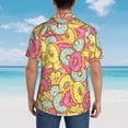 thumbnail image 6 of Xecao Donut and Blue print Hawaiian shirt - a stylish short-sleeve button-down for men, perfect for casual beach and tropical outings., 6 of 9