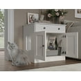thumbnail image 5 of Palace Imports 100% Solid Wood Ziva 2-Door Cat Litter Box Enclosure, White, 5 of 6