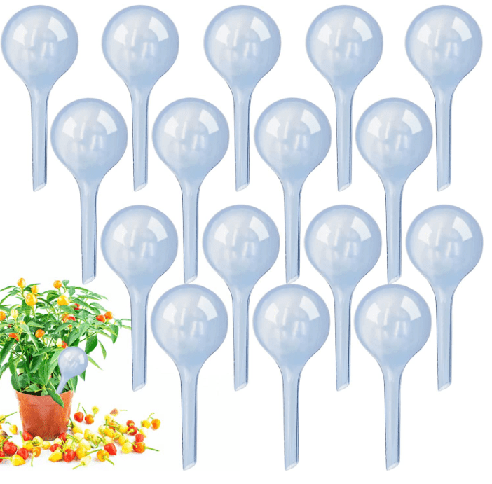 Indoor Plant Care Set Of 5 Plant Watering Balls - 250ml Self-Watering Globes  For Indoor Plants, Green Plastic Vacation Plant Care