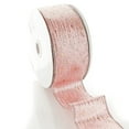 thumbnail image 2 of Ribbon Traditions Horizontal Glitter / Sequin Stripes Solid Wired Ribbon 2 1/2 Inch by 25 Yards - Rose Gold / Silver, 2 of 5