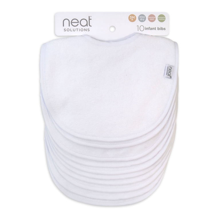 Neat Solutions 10 Pack White Infant Feeding Bibs photo 4