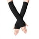 thumbnail image 2 of Guantes de invierno para mujer, largos, sin dedos, de punto, para muñeca y brazo, 2 of 3