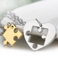 thumbnail image 3 of Collar con colgante de rompecabezas de corazón de amor para parejas de acero inoxidable de 2 piezas para el día de San Valentín, 3 of 4
