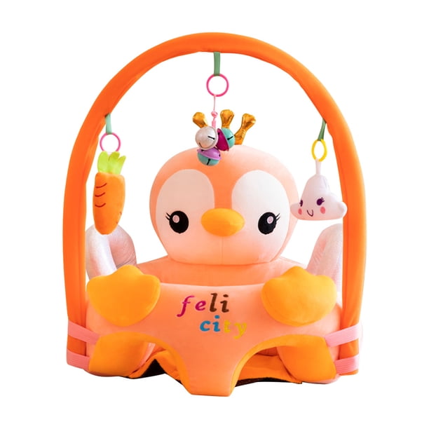 Funda Asiento Bebé Para Aprender A Sentarse – Diseño De Animales (Zorro, Pollito, Vaca) – Algodón Súper Suave – Solo Funda, Relleno No Incluido