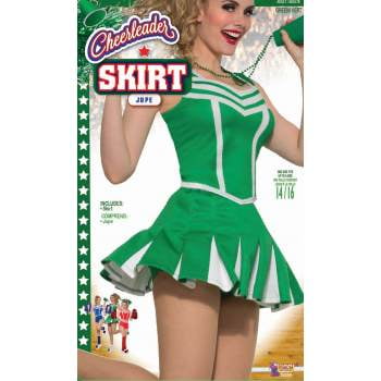 Adult's womens green cheerleader pleaded skirt costume accessory M