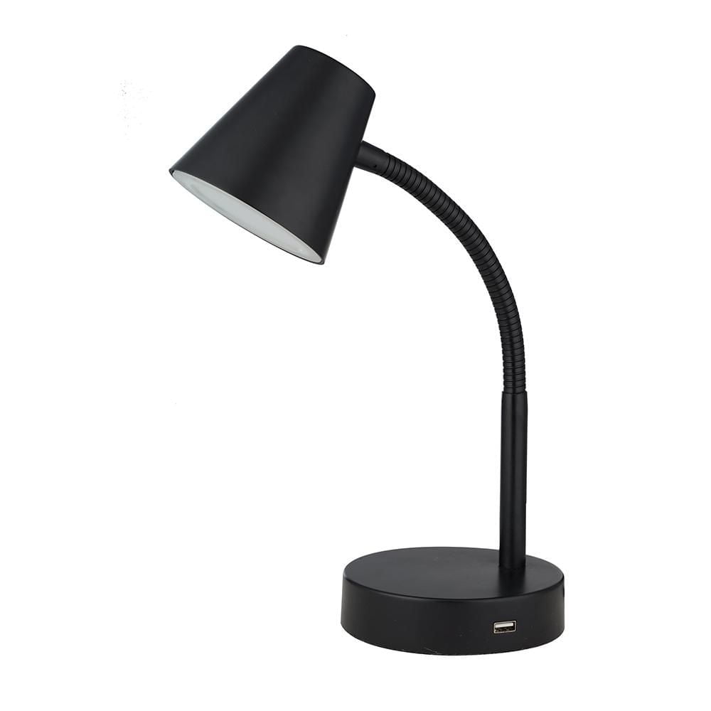 Mainstays LED Desk Lamp with USB Port, Black