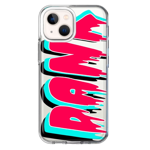 MUNDAZE Apple iPhone 13 Mini Shockproof Clear Hybrid Protective Phone Case Teal Pink Clear Funny Text Quote Dank Cover
