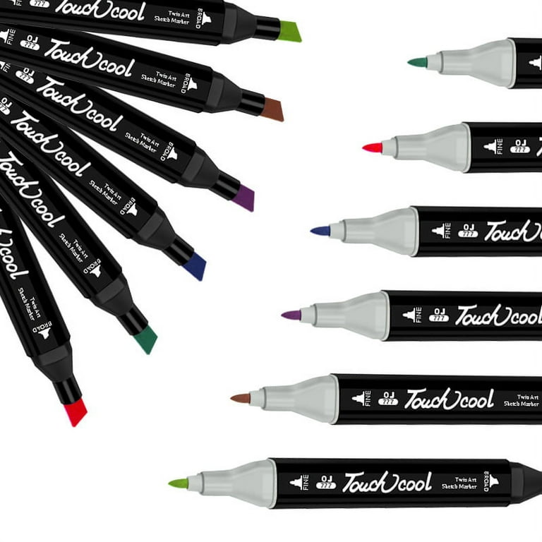 Baile Marker pens Set 40 60 80 168 Color Drawing Pen Double Head Sketch Pen  Highlight and Underline Wide and Thin Double Head Nib (Black Zip Pocket)