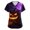 Purple, variant on Wutalume Halloween Costume Scrubs for Women - Side-Slit V-Neck Print, Pockets, Short Sleeve Nurse Uniform, Breathable Clinic Wear,Blue L