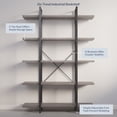 thumbnail image 5 of BELLEZE 5 Tier Modern Rustic Industrial Bookshelf - Hazel (Gray Wash), 5 of 7