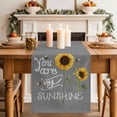 thumbnail image 2 of Table Runner 72 Inches Long for Kitchen Dining, Sunflowers Dresser Scarf Farmhouse, Dining Table Decorations for Wedding/Parties, Modern Bee You Are My Sunshine Grey 16 x 72 In, 2 of 8