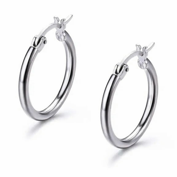 Thin Skinny Solid 925 Sterling Silver Earrings for Men Women Hypoallergenic Lightweight Hoops
