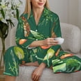 thumbnail image 6 of Honeii Vegan print Women's Pajama Sets Long Sleeve Button Down Sleepwear Nightwear Soft Pjs Lounge Sets-Medium, 6 of 7