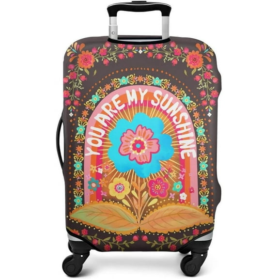 Luggage Cover Approved Travel Suitcase Protector Natural Bohemia Sunshine Elastic Washable Baggage Covers for 18-20 inch Luggage(L)