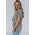 thumbnail image 4 of Women's Gray Oversized Tee with Crochet Lace Detailing - [ZhiHiMeRi] | (US 16-18)XL, 4 of 12