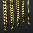 thumbnail image 5 of 3/5/7/9/11mm Gold Plated Stainless Steel Curb Cuban Chain Necklace Bracelet Gift, 5 of 9