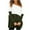 Olive Green, variant on Herrnalise Women's Knitted Crop Tops Casual Splicing Hedging Pocket Blouse Long Sleeve Tops Sweater Pullover Jumper Sweaters