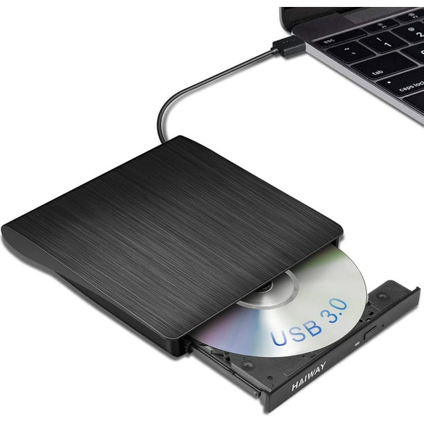 Lecteur de DVD CD Externe, Lecteur de DVD CD Portable USB 3.0 +/- Rw Lecteur  Ultra-Mince Lecteur de DVD CD Lecteur de DVD 