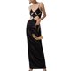 thumbnail image 1 of VISgogo Vestido largo con tirantes informales para mujer, vestido sin espalda con cuello en V hueco de Color sólido a la moda VISgogo moda, 1 of 3
