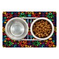 thumbnail image 1 of Geometric Pet Mat for Food and Water, Windows Glass Inspired Rainbow Colored Image with Flowers Like Artwork Print, Non-Slip Rubber Mat for Dogs and Cats, 18" X 12", by Ambesonne, 1 of 2