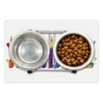 thumbnail image 1 of Michael Pet Mat for Food and Water, Gathering Theme Colorful Birthday Cake Design Joyous Composition of Letters, Non-Slip Rubber Mat for Dogs and Cats, 18" X 12", by Ambesonne, 1 of 2