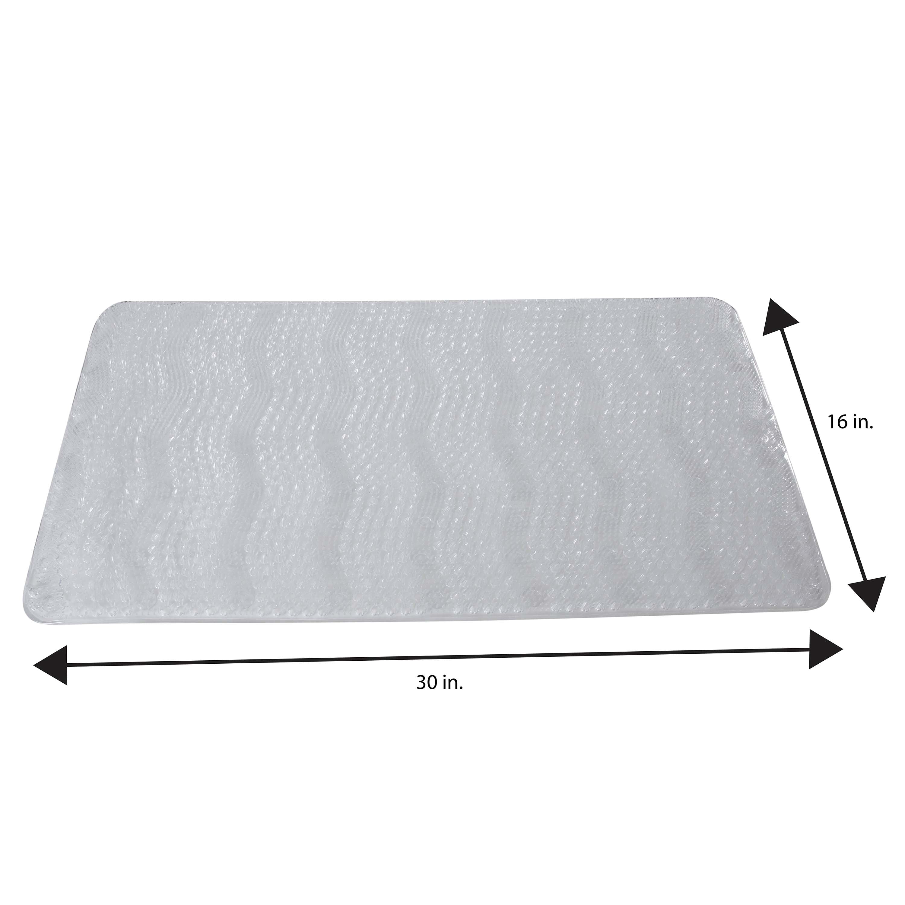 Bath Bliss Non-Slip Textured Grass PVC Bath Mat in Clear