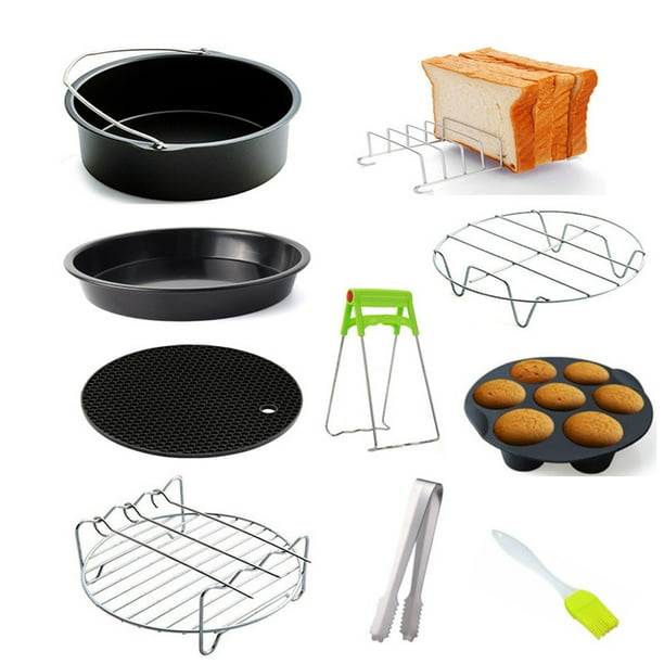 Freidora De Aire De 10 Uds., Accesorios Para Hornear, Freidora De Aire De 3,2 Qt-5,8 Qt Para Pizzas, Pasteles, Panes, Quiches, Tortitas, 8/7/6 Pulgadas Opcional Methold HA038537-00