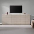 thumbnail image 3 of SICOTAS 92.7" W Fluted Kitchen Storage Cabinet with 6 Doors & Adjustable Shelves, Modern Coffee Bar Station Set of 3, Side Cabinets for Dining Room, Living Room, Entryway in Light Grey, 3 of 9